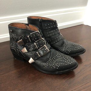 Studded Leather Ankle Boots